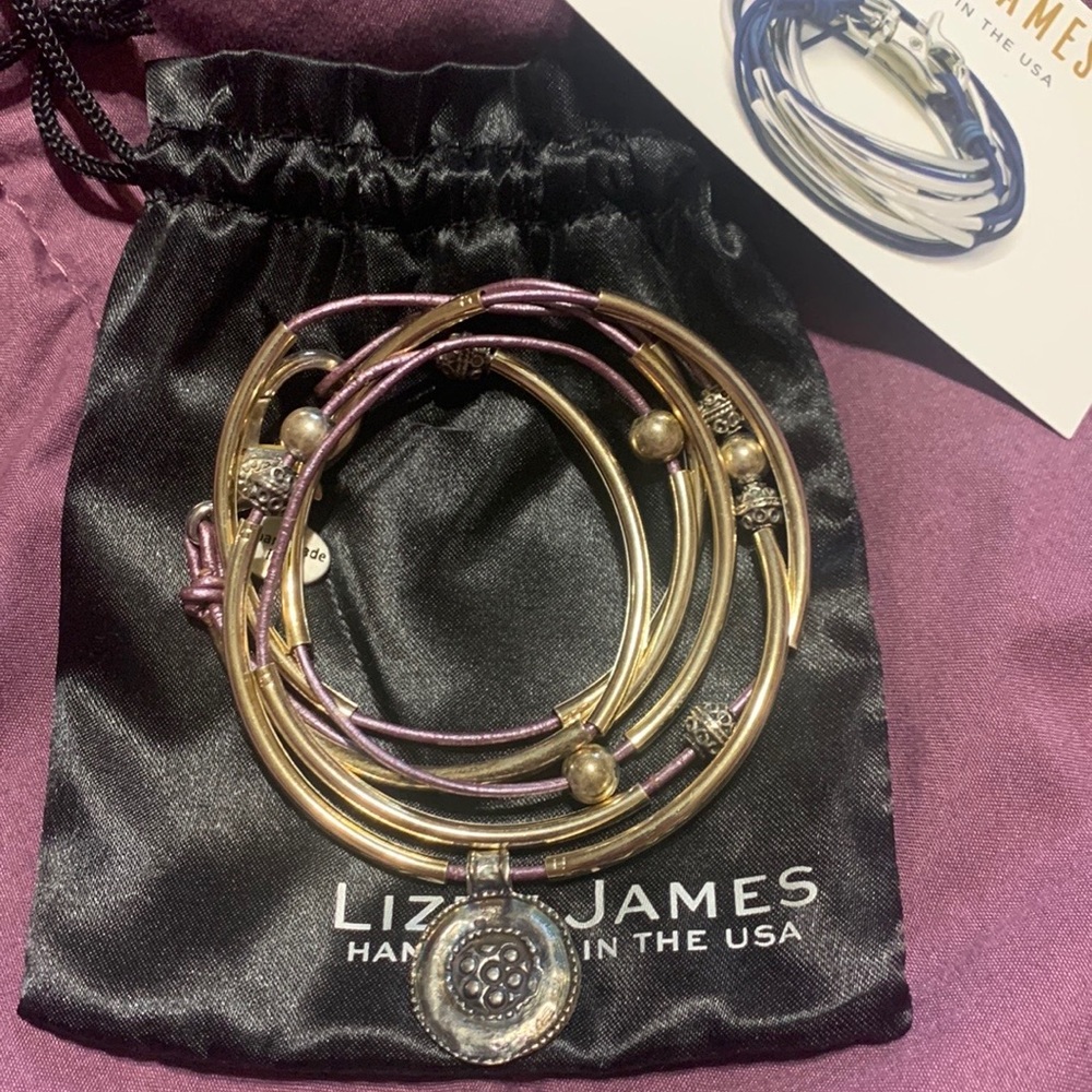 NEW! Lizzy James wrap style bracelet.  Purple base color with silver accents.